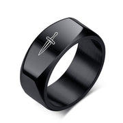 Men's Laser Dagger Black Stainless Ring - Snark-Wear