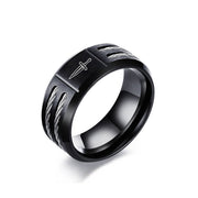 Men's Laser Dagger Black Stainless Ring - Snark-Wear