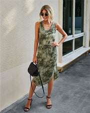 Leopard Print V-Neck Sleeveless Dress - Snark-Wear